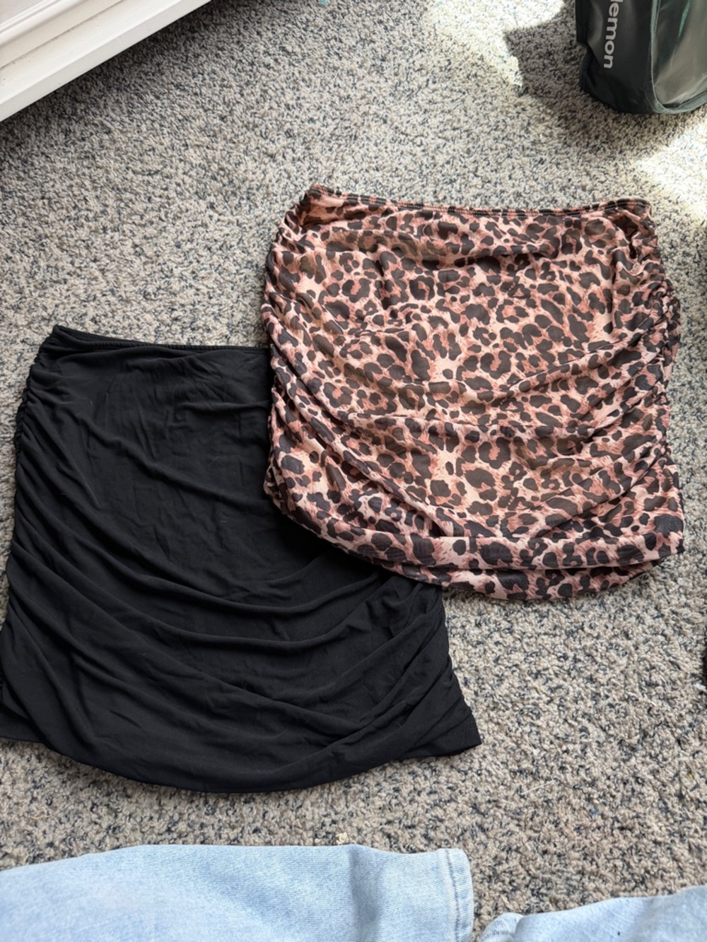 SHEIN Black & Leopard Print Mini Skirts